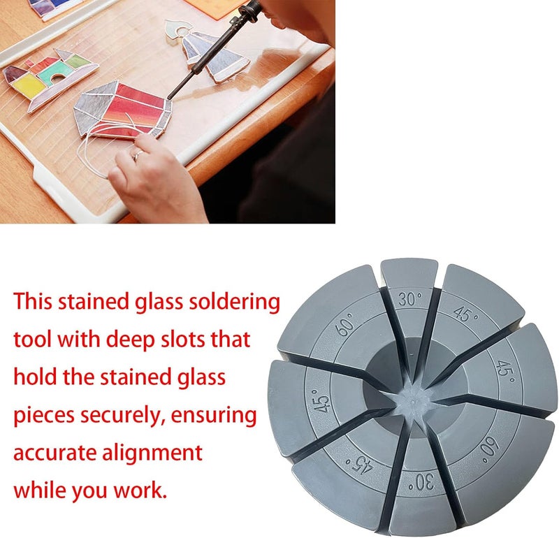 spansee Stained Glass Angle Tool, 3D Stained Glass Soldering Jig, Stained Glass Supplies, Stained Glass Angle Jig Fixture, Stained Glass 3D Angle Wedge Tool 30°,45°,60°,75°,90°,105°,120°,135°,150° - Image 5